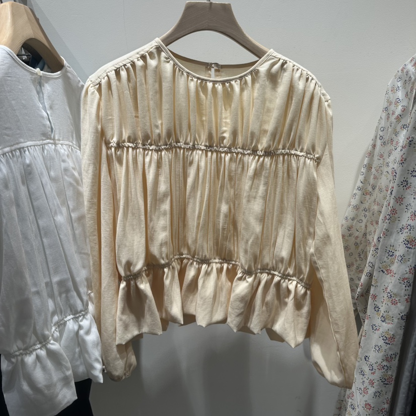 ROOM K-P東大門代購女士新品休閑真品職業襯衫蕾絲衫褶皺roomk襯衫/蕾絲衫圖色2