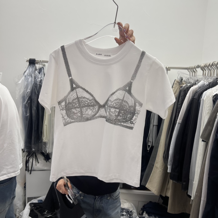 PADO東大門代購女士新款熱賣休閑時尚真品推薦職業T恤蕾絲PADOT恤圖色1