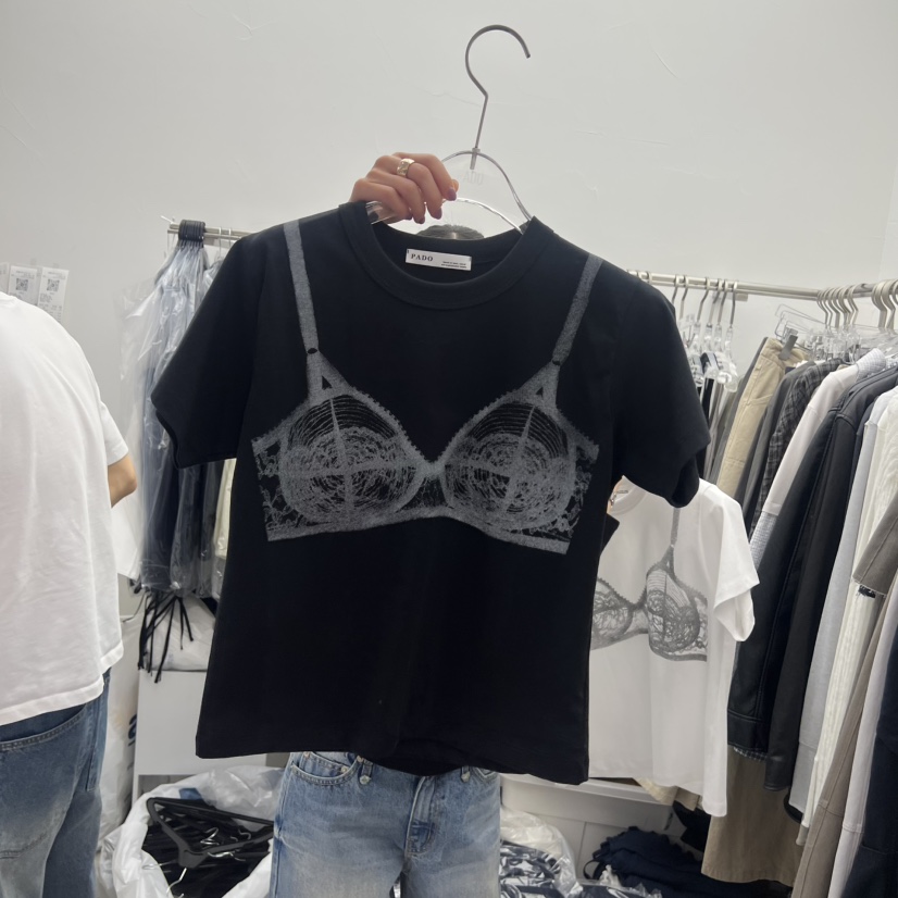PADO東大門代購女士新款熱賣休閑時尚真品推薦職業T恤蕾絲PADOT恤圖色2