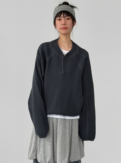 HESTORY韓國直郵實拍女士新品時尚推薦針織衫男女同款拉鏈HESTORY針織衫