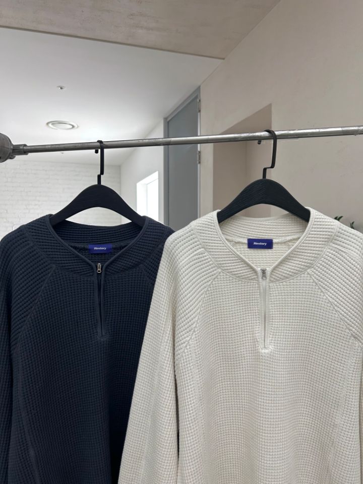 HESTORY韓國直郵實拍女士新品時尚推薦針織衫男女同款拉鏈HESTORY針織衫