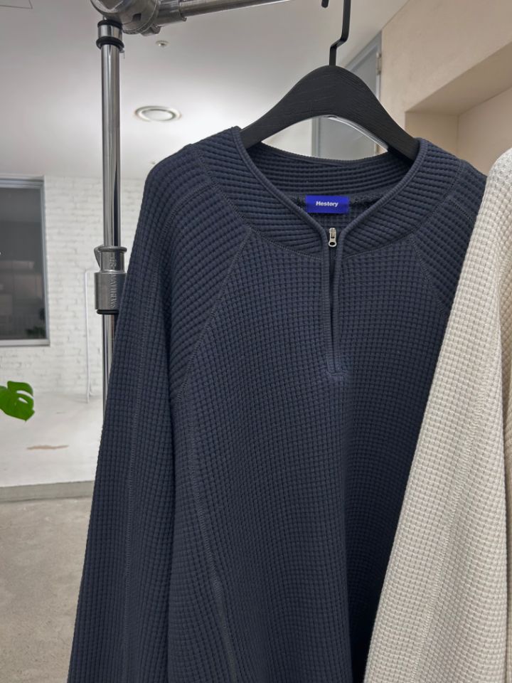 HESTORY韓國直郵實拍女士新品時尚推薦針織衫男女同款拉鏈HESTORY針織衫