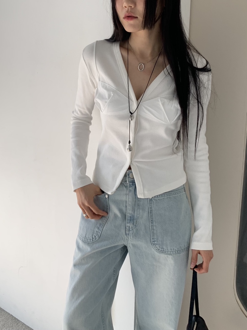 BAKING POWDER韓國代購女士新款職業26春夏推薦長袖T恤開衫BAKING POWDER長袖T恤圖色1