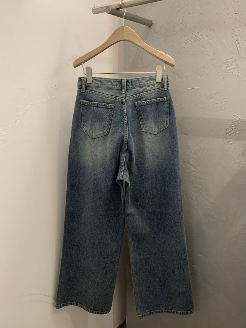 MOSAIC韓國直郵女士新款真品時尚職業休閑26春夏牛仔褲鏤空MOSAIC牛仔褲