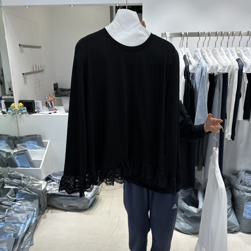 RICH SISTER韓國東大門直郵女裝新品26春夏長袖T恤棉質蕾絲RICH SISTER長袖T恤圖色2