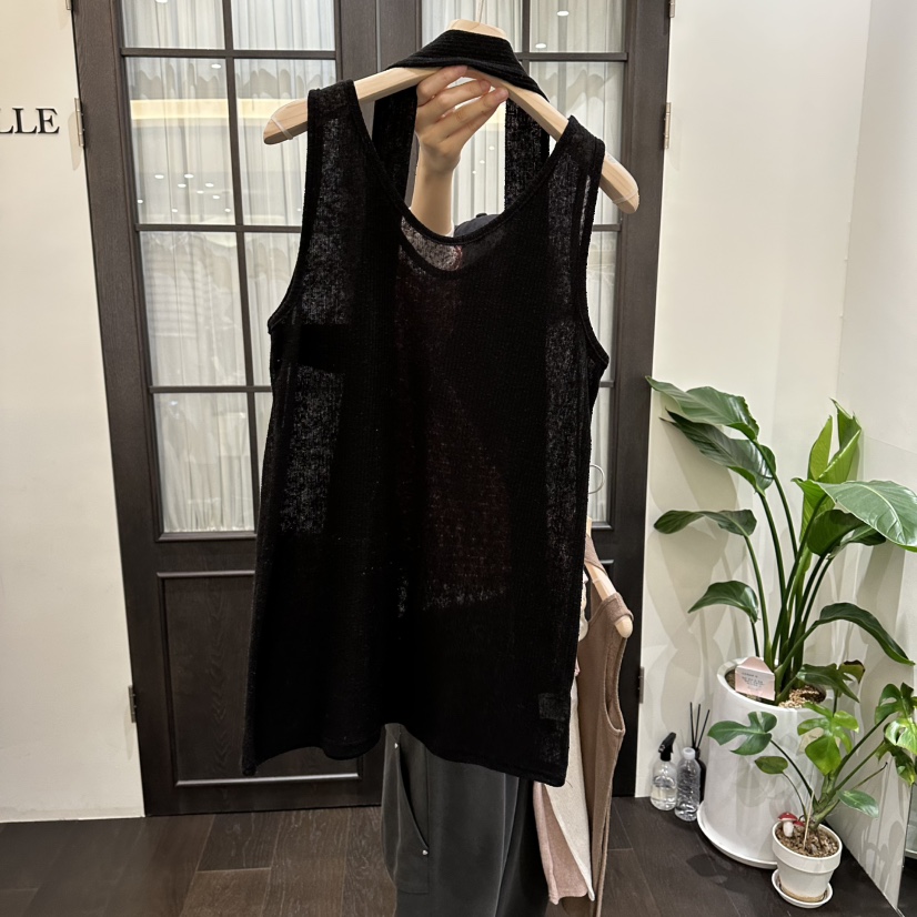 VIBELLE韓國東大門直郵女裝新款26春夏吊帶背心含腰帶亞麻布口袋VIBELLE吊帶/背心