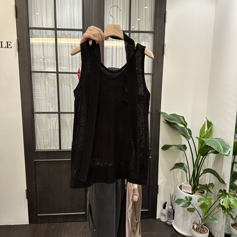 VIBELLE韓國東大門直郵女裝新款26春夏吊帶背心含腰帶亞麻布口袋VIBELLE吊帶/背心圖色4