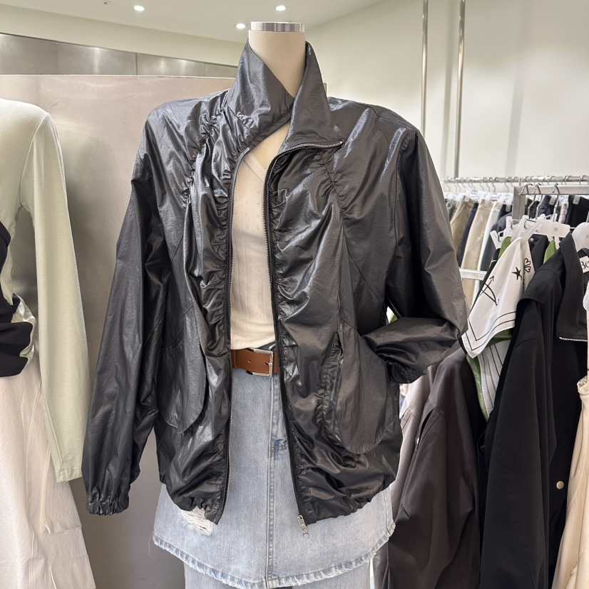 BENE韓國代購女士新品休閑熱賣時尚26春夏推薦夾克尼龍褶皺BENE夾克圖色2