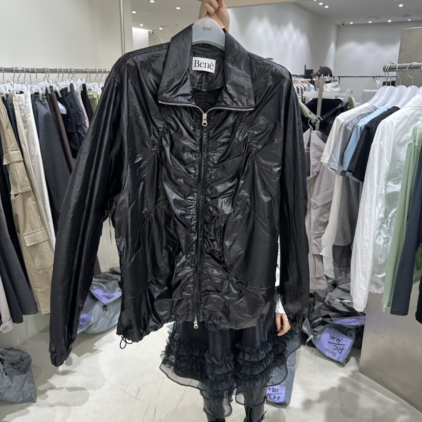 BENE韓國代購女士新品休閑熱賣時尚26春夏推薦夾克尼龍褶皺BENE夾克圖色3