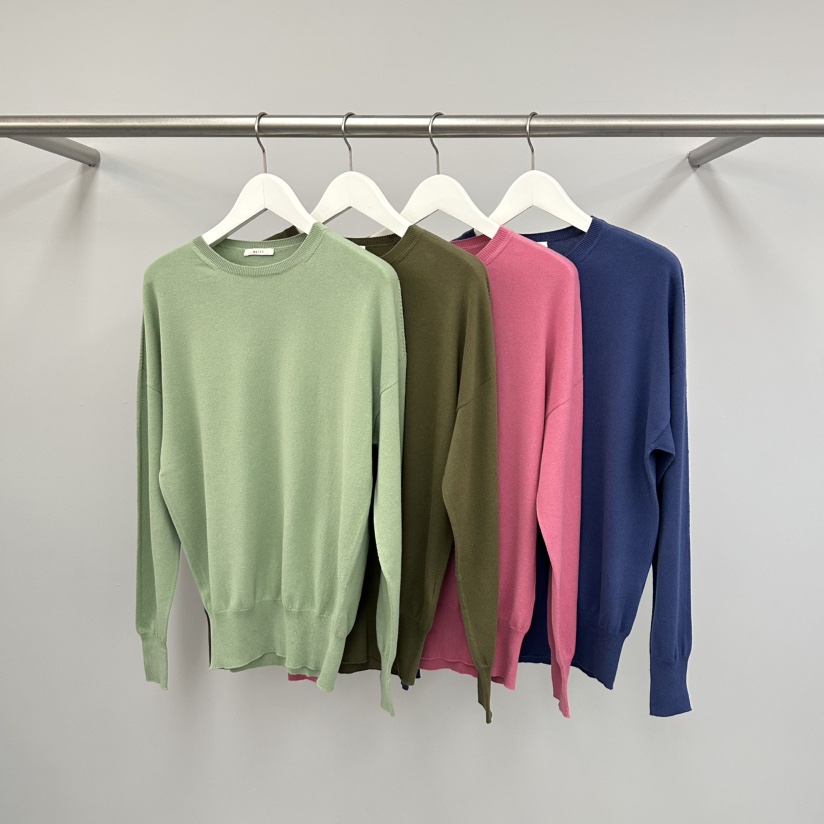 WATER/RIVER韓國直郵實拍女裝新品休閑26春夏針織衫棉質圓領WATER/RIVER針織衫