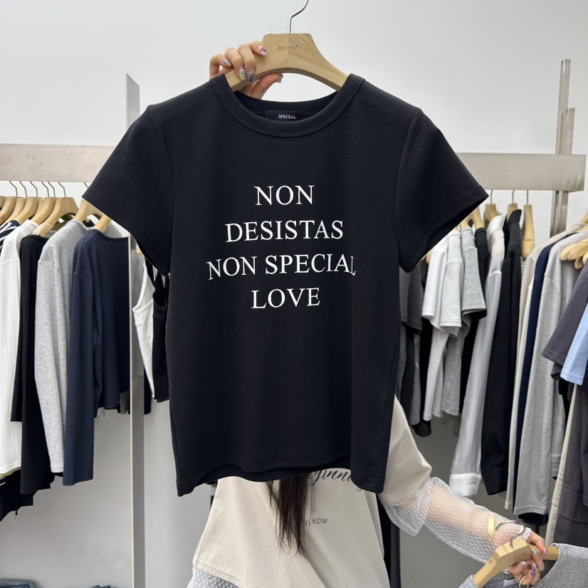 SPECIAL韓國代購女士新品推薦休閑熱賣時尚人氣職業26春夏T恤SPECIALT恤圖色5黑色