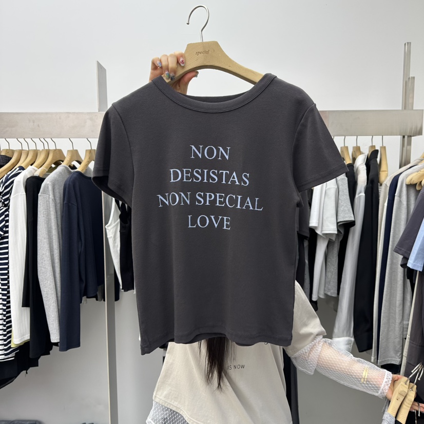 SPECIAL韓國代購女士新品推薦休閑熱賣時尚人氣職業26春夏T恤SPECIALT恤圖色6墨色
