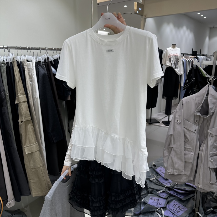 BENE韓國東大門直郵女裝新款26春夏推薦人氣時尚職業休閑T恤BENET恤圖色1