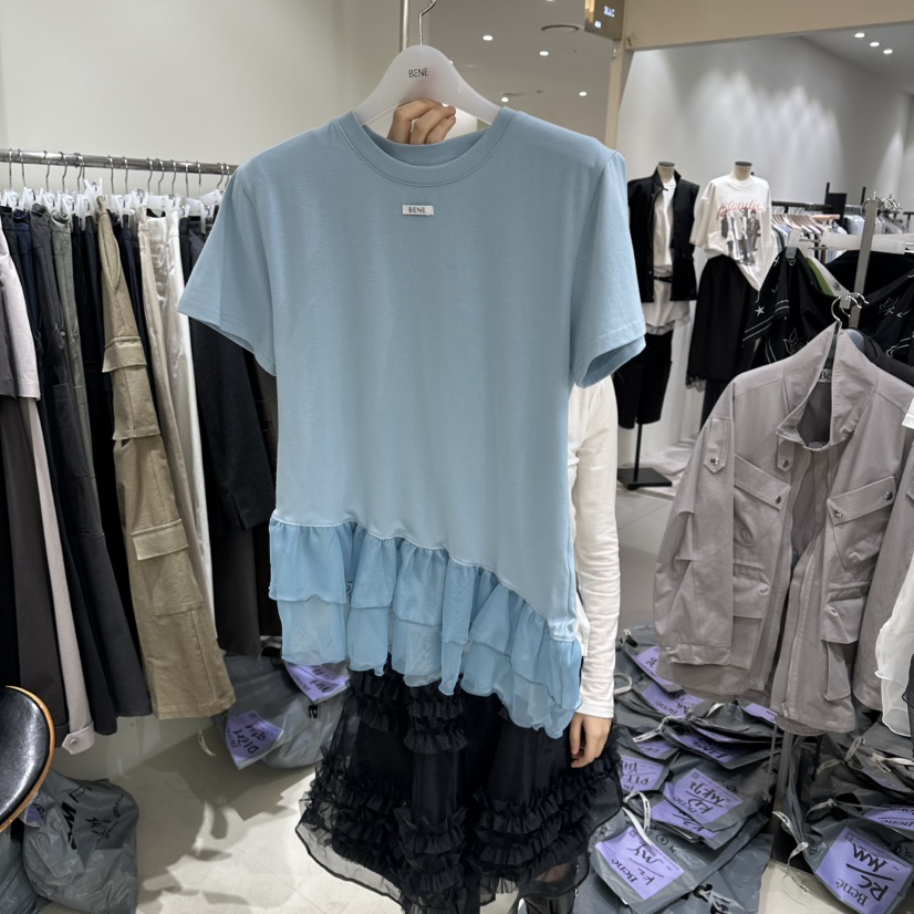 BENE韓國東大門直郵女裝新款26春夏推薦人氣時尚職業休閑T恤BENET恤圖色2