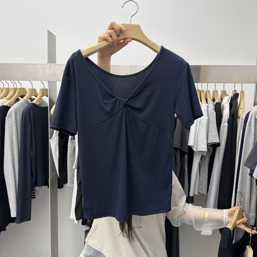 SPECIAL韓國直郵實拍女裝新款職業熱賣時尚人氣26春夏T恤SPECIALT恤圖色3深藍色