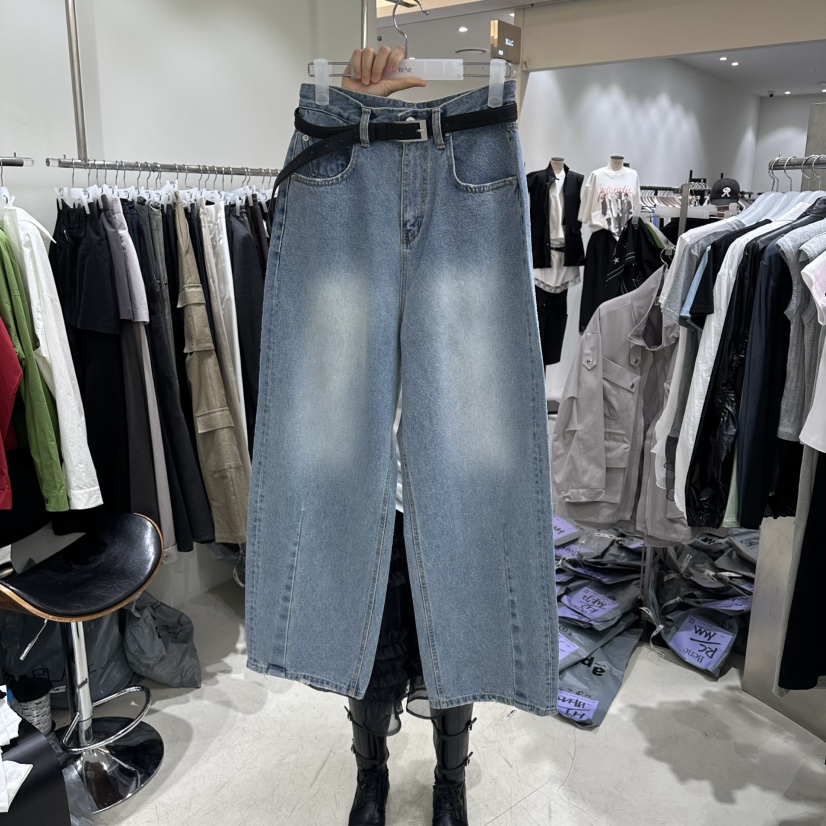 BENE韓國東大門代購女裝新品推薦26春夏時尚牛仔褲不含腰帶BENE牛仔褲圖色1