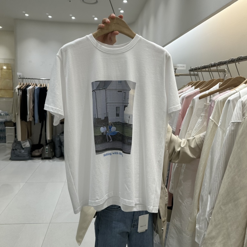 BLUEI-D/N SHARP韓國東大門代購女士新品休閑人氣熱賣T恤Blue i-d/N SHARPT恤圖色1白色