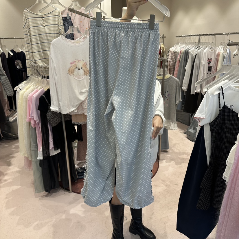 MIMME/LOOKK韓國東大門直郵女裝新款人氣26春夏休閑褲荷葉邊MIMME/LOOKK休閑褲