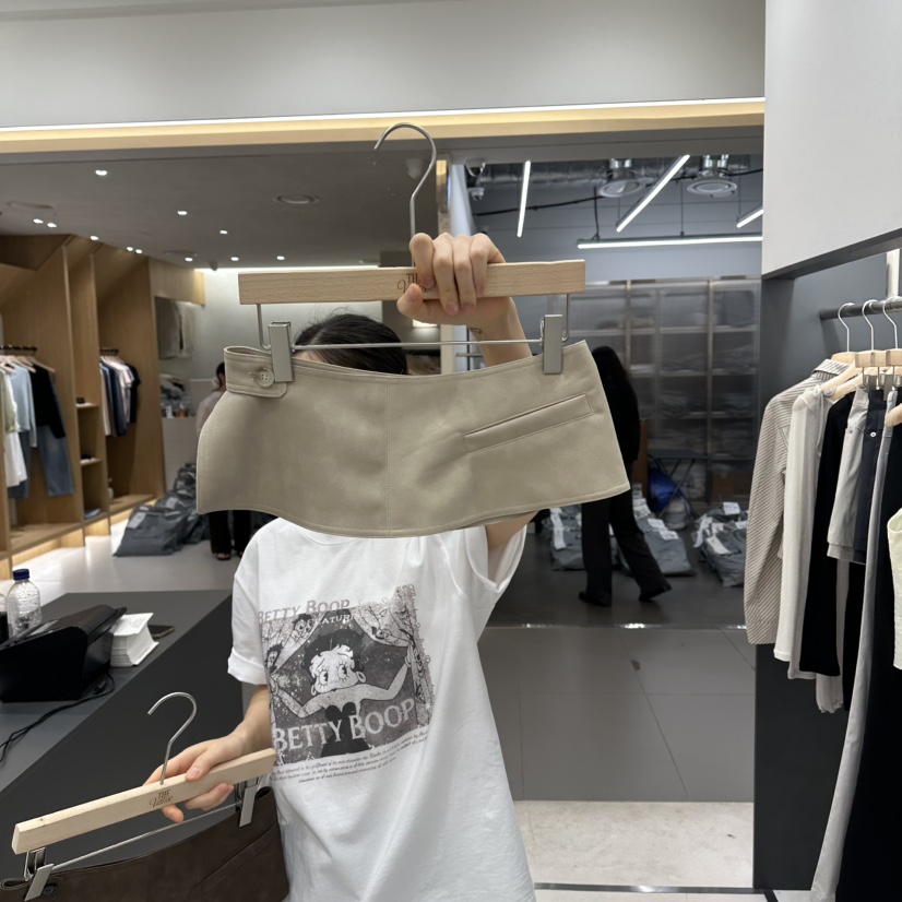 THE VALUE韓國東大門直郵女裝新品熱賣休閑短裙腰帶麂皮THE VALUE短裙圖色1