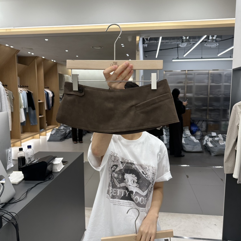 THE VALUE韓國東大門直郵女裝新品熱賣休閑短裙腰帶麂皮THE VALUE短裙圖色2