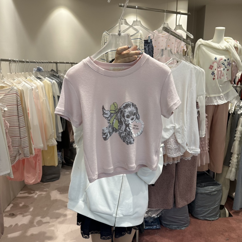 MIMME/LOOKK韓國直郵女士新款休閑時尚職業26春夏人氣T恤MIMME/LOOKKT恤圖色2