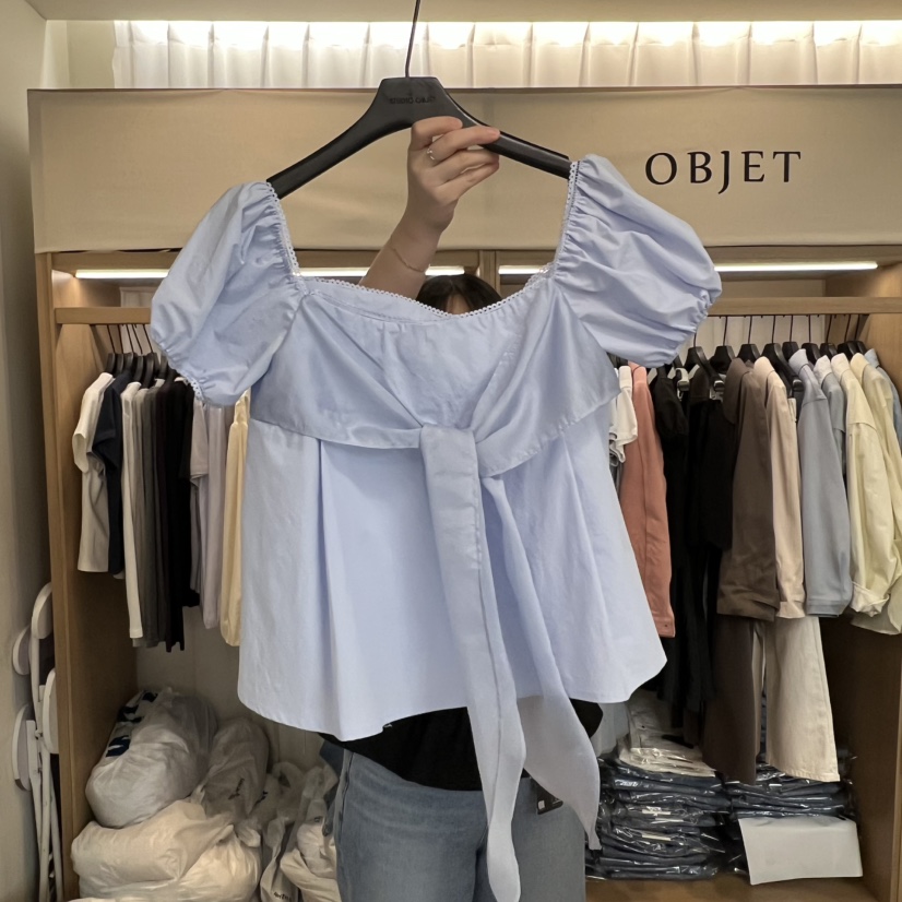 OBJET/LOVEUSU韓國代購女士新品人氣26春夏熱賣襯衫蕾絲衫OBJET/LOVEUSU襯衫/蕾絲衫圖色1