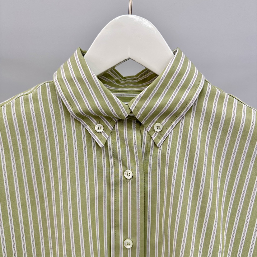 WATER/RIVER韓國東大門直郵女裝新款26春夏襯衫蕾絲衫條紋WATER/RIVER襯衫/蕾絲衫