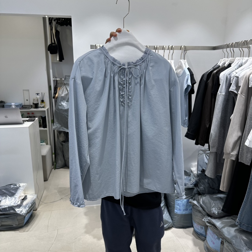 RICH SISTER東大門代購女士新品時尚襯衫蕾絲衫不含圍巾褶裥RICH SISTER襯衫/蕾絲衫圖色2