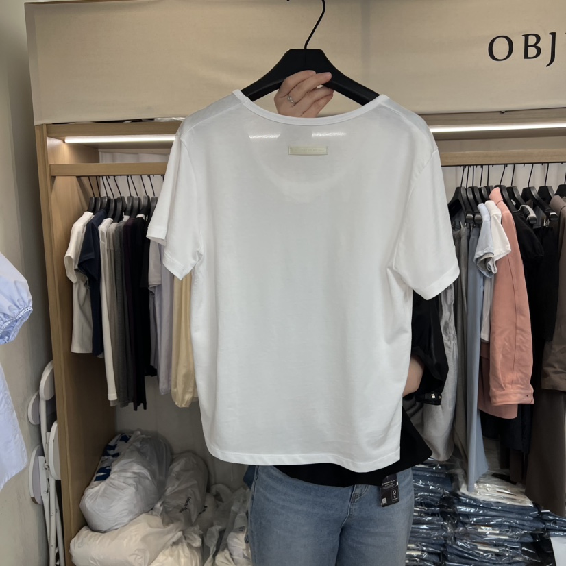 OBJET/LOVEUSU韓國直郵女士新品休閑時尚職業熱賣推薦T恤OBJET/LOVEUSUT恤