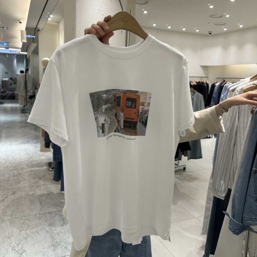 BLUEI-D/N SHARP韓國直郵實拍女裝新品時尚26春夏休閑T恤Blue i-d/N SHARPT恤圖色2白色