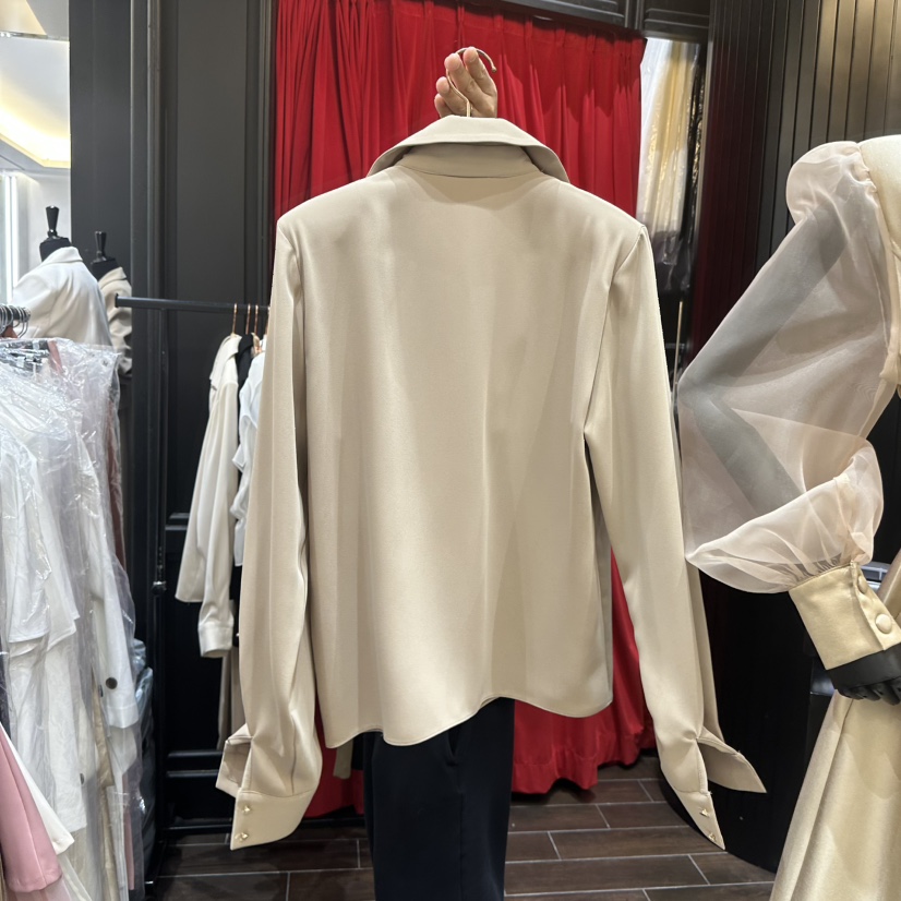 HERISH韓國直郵實拍女裝新品推薦時尚職業襯衫蕾絲衫拉鏈Herish襯衫/蕾絲衫