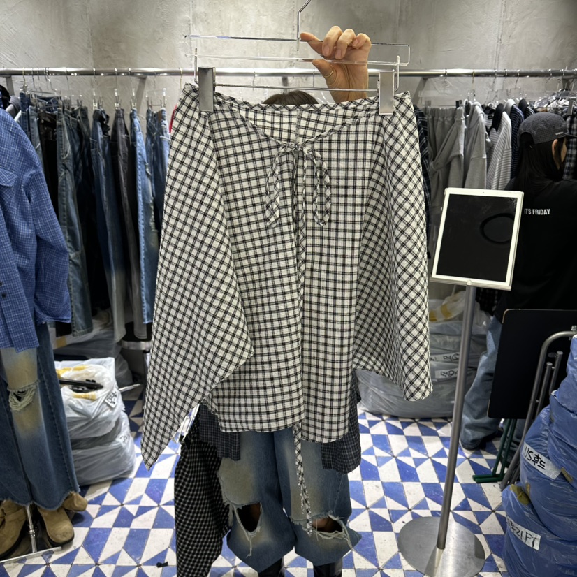 AMOUR韓國代購女裝新款人氣休閑熱賣時尚半身裙中短裙格紋AMOUR半身裙/中短裙圖色1