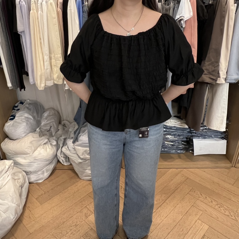 OBJET/LOVEUSU韓國東大門直郵女士新品時尚襯衫蕾絲衫露肩OBJET/LOVEUSU襯衫/蕾絲衫圖色2