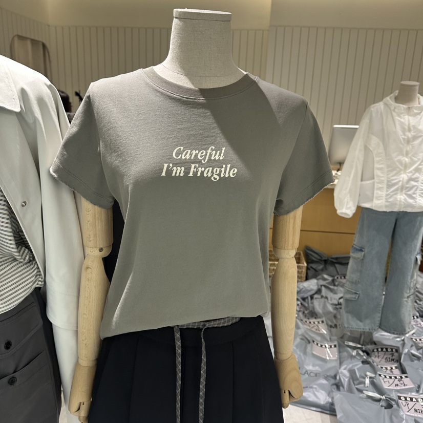 GRADE韓國直郵實拍女士新款時尚熱賣26春夏職業推薦休閑T恤GRADET恤圖色2