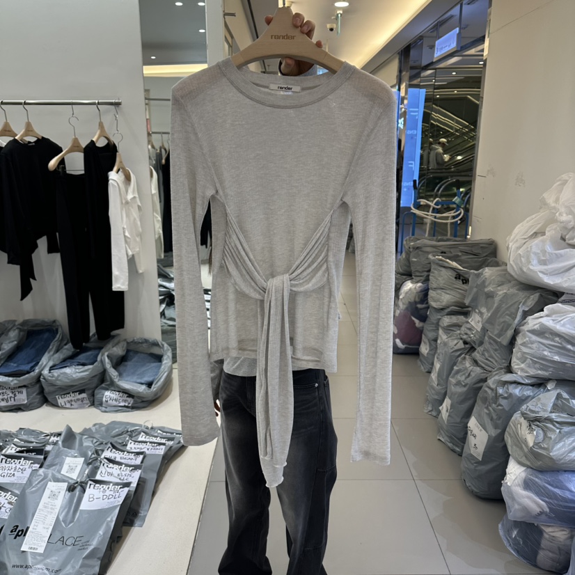 RENDER韓國代購女裝新款職業熱賣休閑推薦人氣26春夏長袖T恤RENDER長袖T恤圖色2