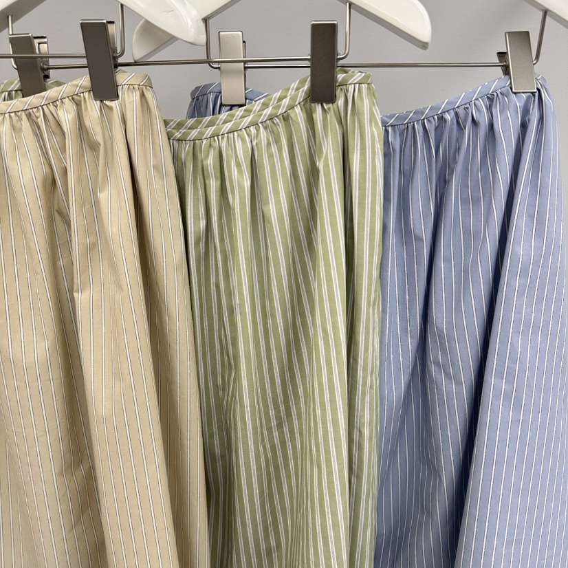 WATER/RIVER韓國直郵女士新款推薦26春夏職業時尚長裙條紋WATER/RIVER長裙