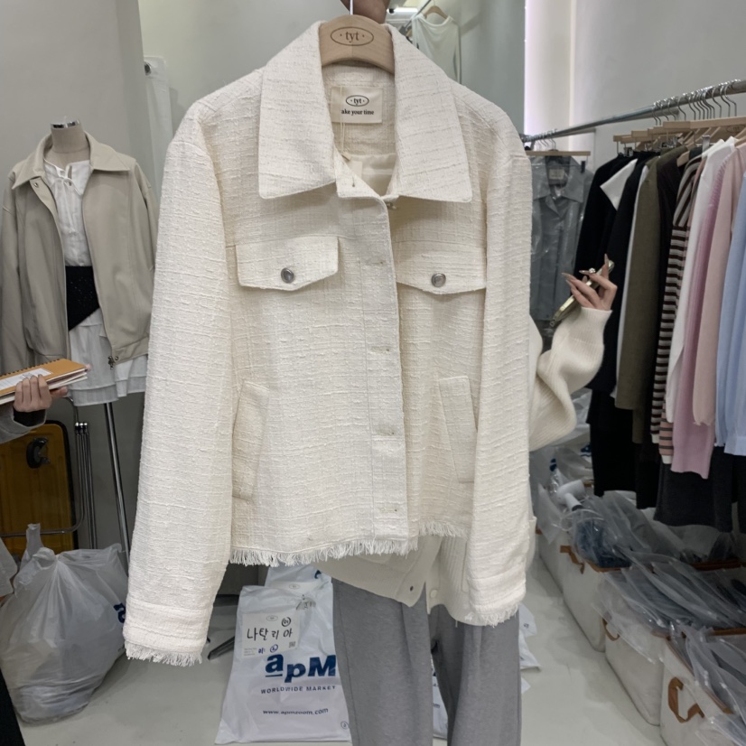 TAKE YOUE TIME韓國東大門代購女士新款人氣夾克粗花呢TAKE YOUE TIME夾克圖色1