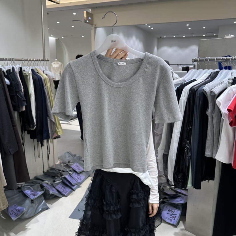 BENE韓國東大門代購女裝新品休閑熱賣26春夏職業人氣時尚T恤BENET恤圖色2
