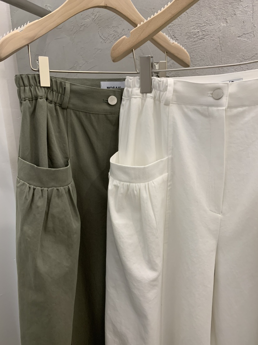 MOSAIC韓國東大門代購女裝新款熱賣26春夏休閑褲口袋褶皺MOSAIC休閑褲