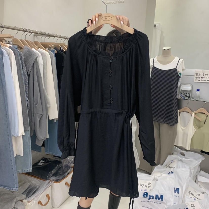 TAKE YOUE TIME韓國直郵實拍女士新品熱賣連衣裙荷葉邊TAKE YOUE TIME連衣裙圖色1