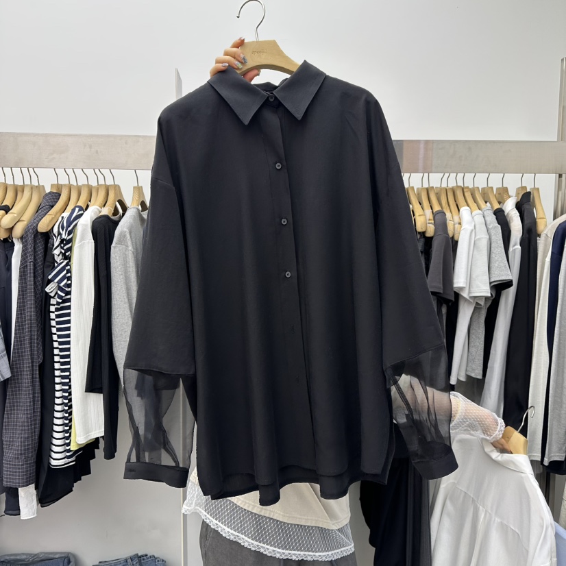 SPECIAL韓國直郵實拍女士新款推薦時尚26春夏襯衫蕾絲衫透明SPECIAL襯衫/蕾絲衫圖色3