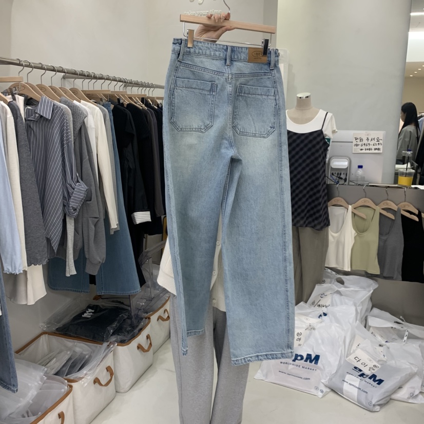 TAKE YOUE TIME韓國直郵實拍女裝新品職業休閑時尚牛仔褲TAKE YOUE TIME牛仔褲