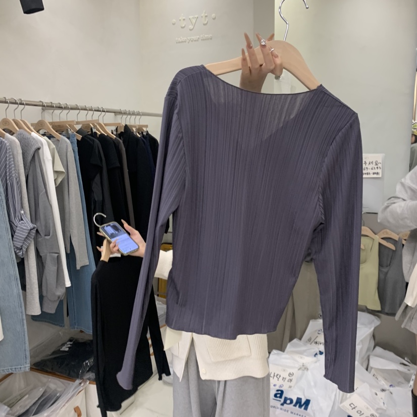 TAKE YOUE TIME韓國東大門代購女裝新品職業長袖T恤不含內搭開衫TAKE YOUE TIME長袖T恤