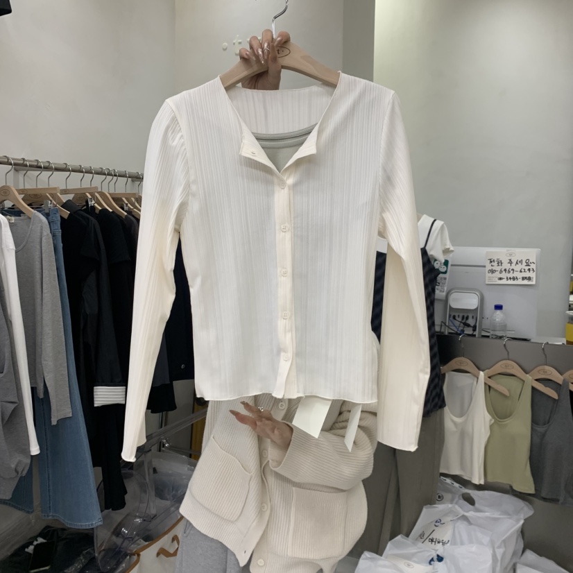 TAKE YOUE TIME韓國東大門代購女裝新品職業長袖T恤不含內搭開衫TAKE YOUE TIME長袖T恤圖色1