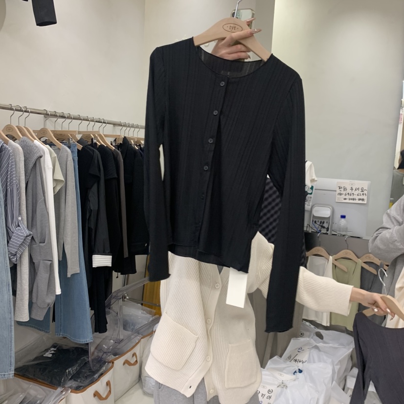 TAKE YOUE TIME韓國東大門代購女裝新品職業長袖T恤不含內搭開衫TAKE YOUE TIME長袖T恤圖色3