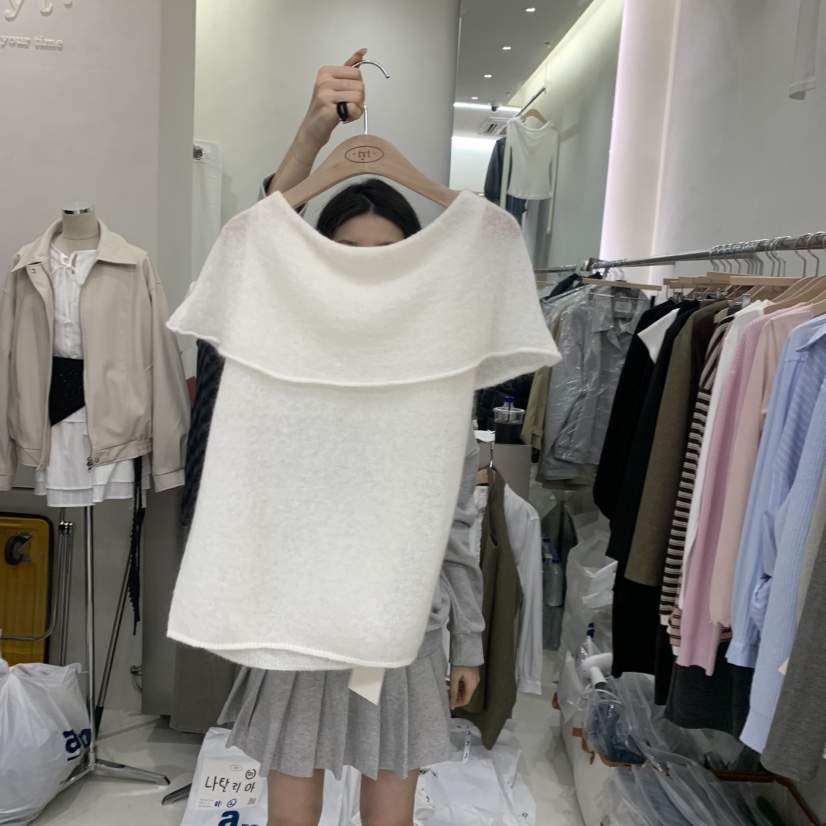 TAKE YOUE TIME韓國代購女士新款時尚休閑職業針織衫露肩TAKE YOUE TIME針織衫圖色2