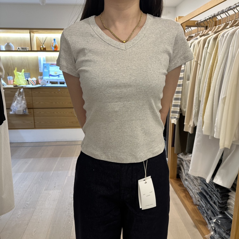 ROUNDER韓國直郵女裝新品人氣熱賣26春夏時尚職業推薦T恤ROUNDERT恤圖色1灰白色