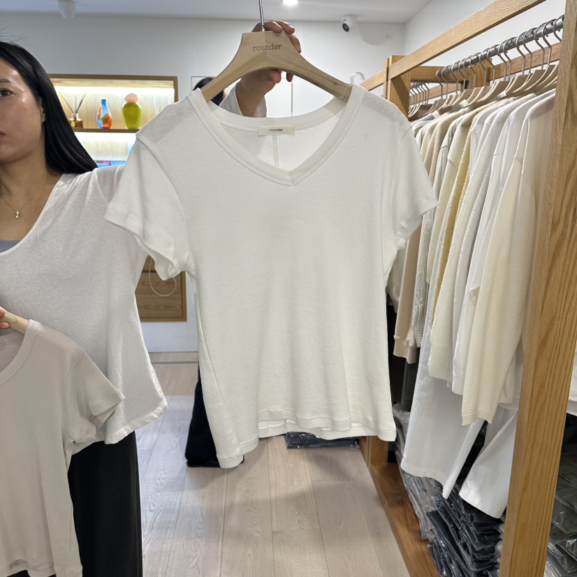 ROUNDER韓國直郵女裝新品人氣熱賣26春夏時尚職業推薦T恤ROUNDERT恤圖色2白色
