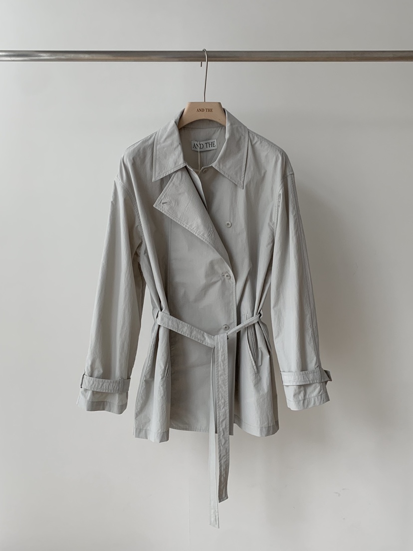 AND THE韓國直郵實拍女士新品熱賣職業推薦時尚夾克含腰帶AND THE夾克圖色1