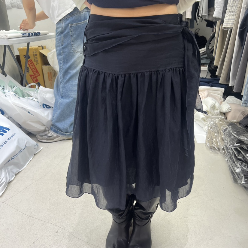 PADO韓國東大門代購女士新款休閑半身裙中短裙可拆卸含圍巾PADO半身裙/中短裙圖色3